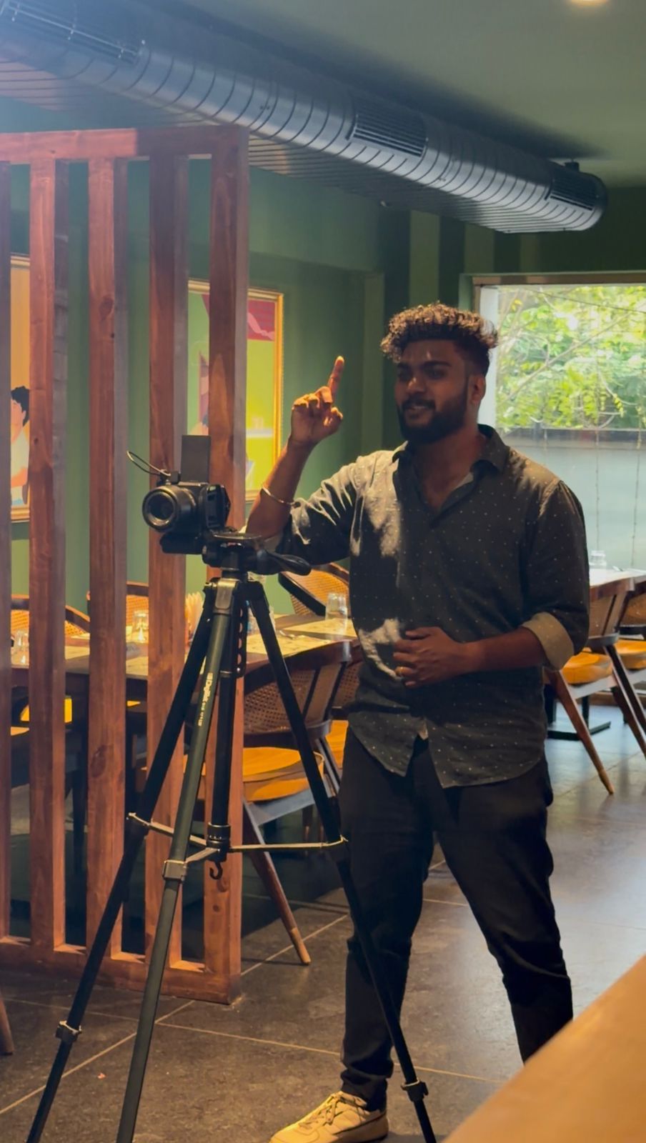Behind the scenes: directing a take beside the camera